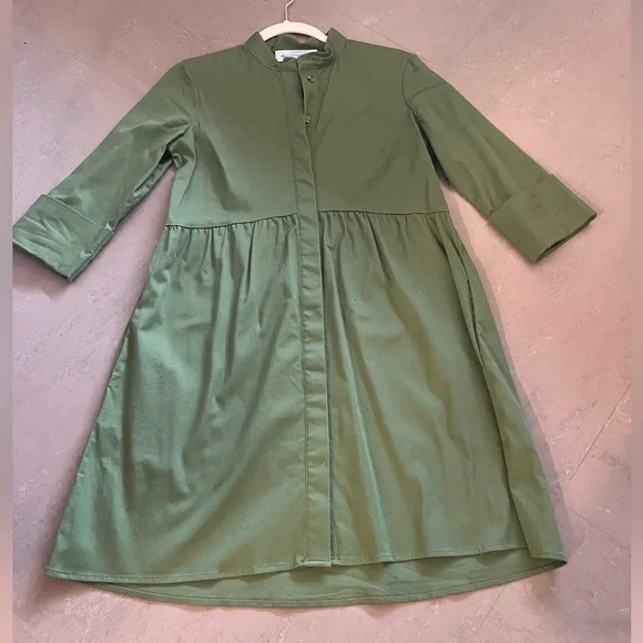 slim fit dress slacks Olive Eyelet Delaney Dress main image 0